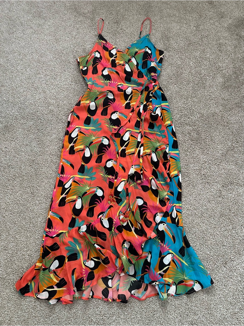 Farm Rio Toucans Wrap Maxi Dress x Anthropologie – Size M - Picture 4 of 13
